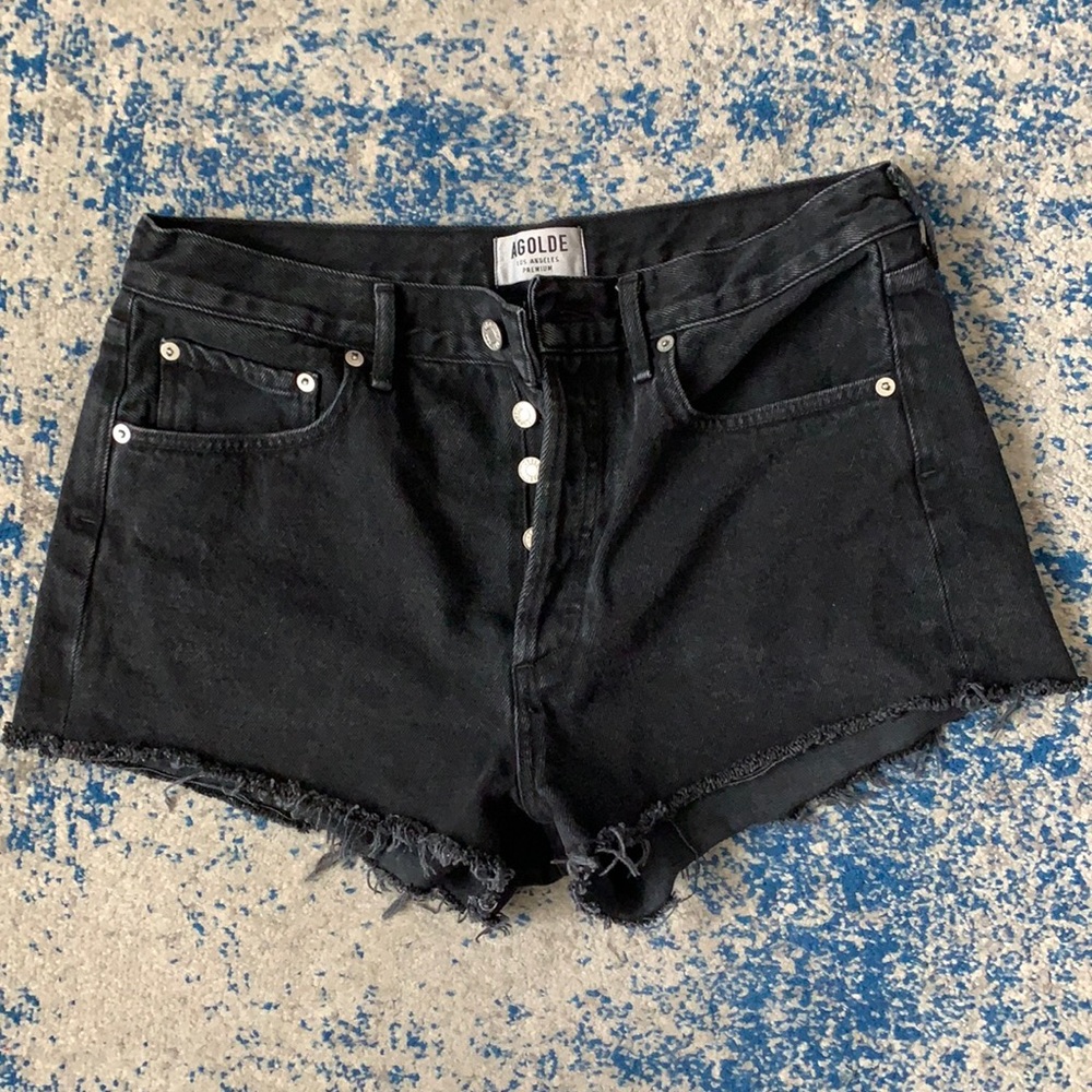 Agolde black Jean shorts